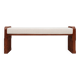 Brutalist Style Sculptural Oak Supports and Ivory Bouclé Upholstery Bench,