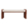 Brutalist Style Sculptural Oak Supports and Ivory Bouclé Upholstery Bench,