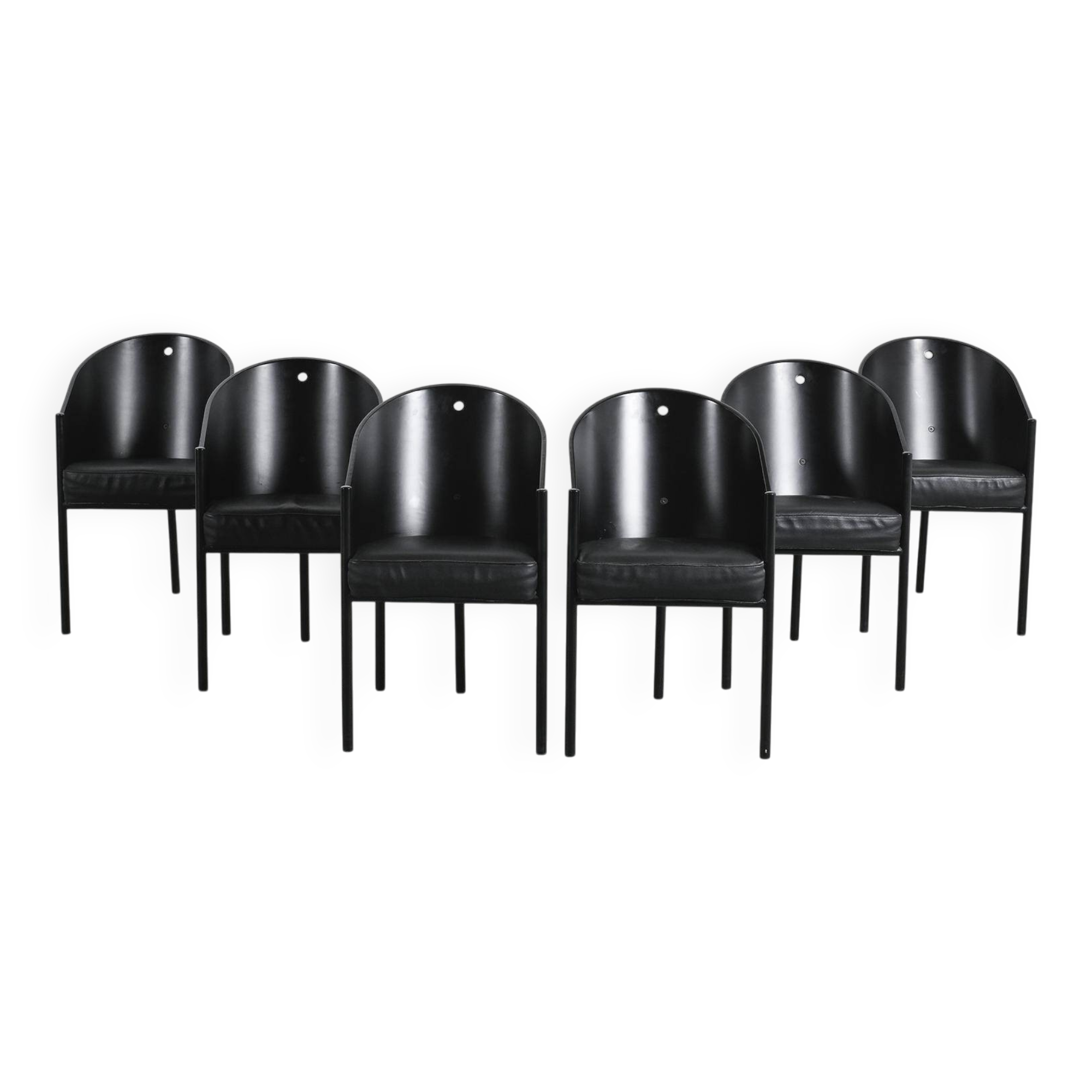Suite de six fauteuils Costes par Philippe Starck, circa 1984