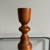 Turned wooden candle holder