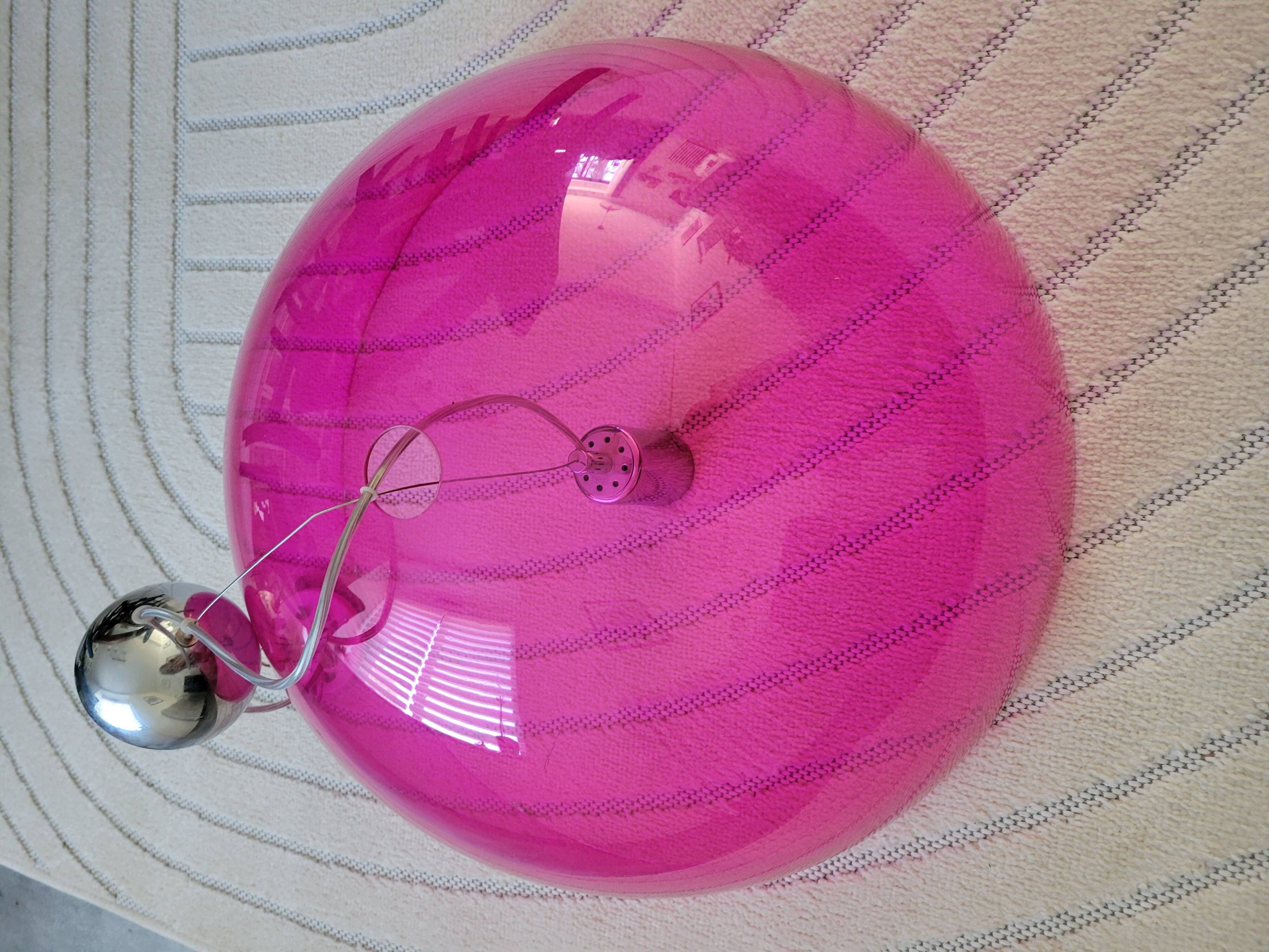 Rare "bubbles" suspension light by Martinelli Luce - 55 cm - rose