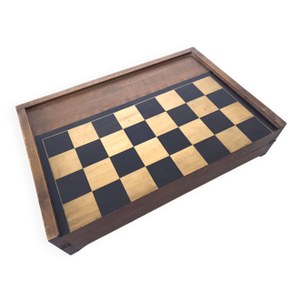 Ancien Jeu De Jacquet (Backgammon) Et Dames En Bois – Complet – Fabrication Française – À Restaurer