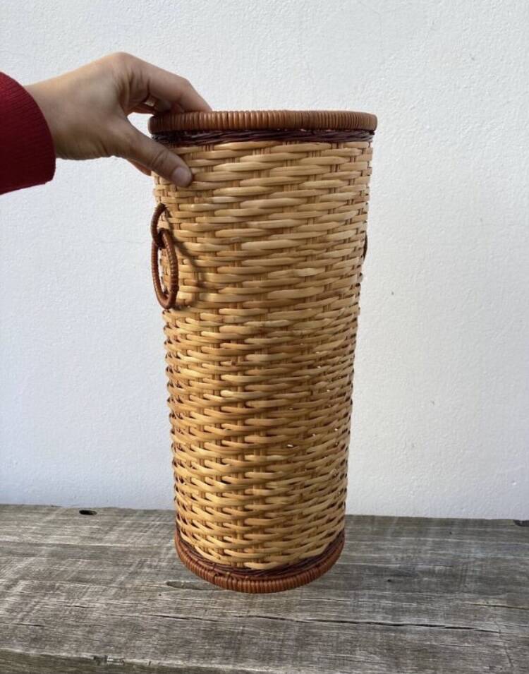Vintage rattan umbrella stand