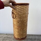 Vintage rattan umbrella stand