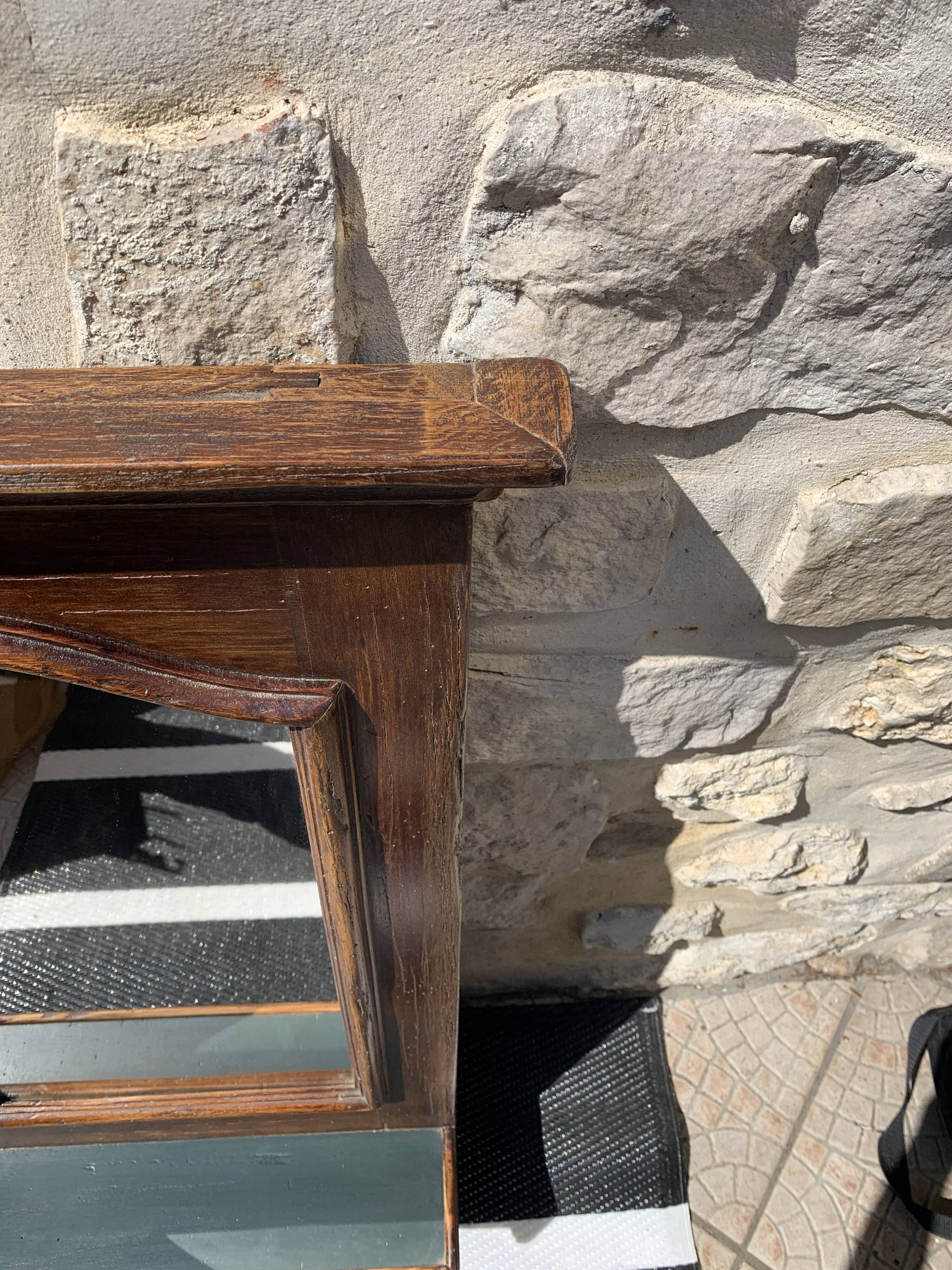 Wooden mirror with shelf