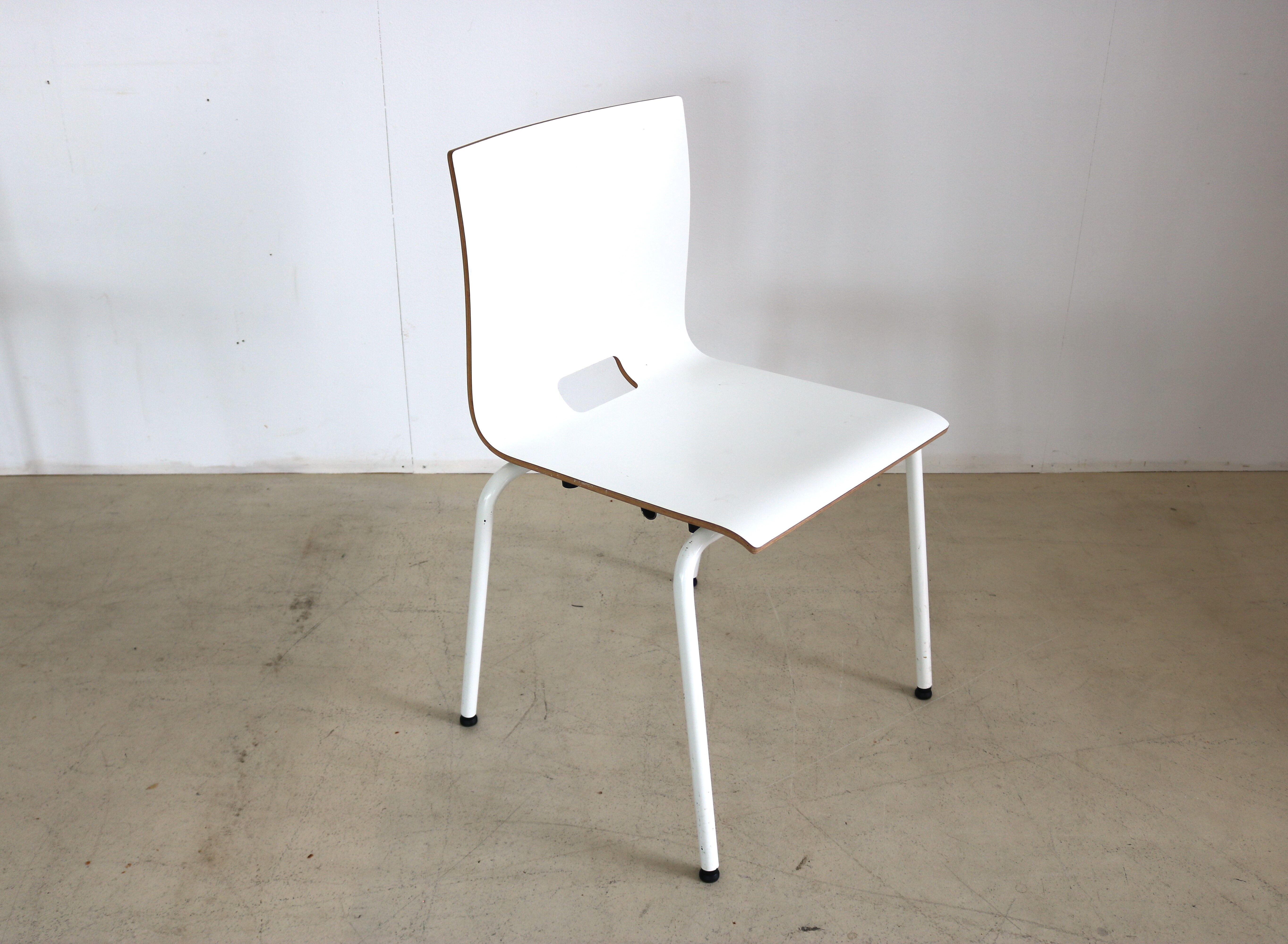 Set of 4 industrial stacking chairs