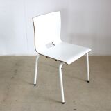 Set of 4 industrial stacking chairs