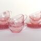 6 tasses café verre rose arcoroc
