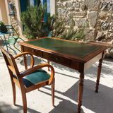 Desk green leather top