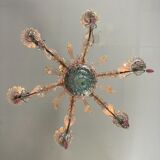 Lustre rezzonico en verre coloré de Murano 6 bras de lumière