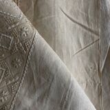 Trousseau sheet in linen thread with Nabeul silk embroidery, old-new
