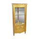 Louis XVI style corner bookcase display case in gilded wood circa 1880-1900