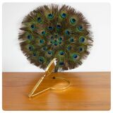 Old brass double sided mirror, France, Circa 1950