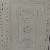 Carved walnut sideboard, white patina