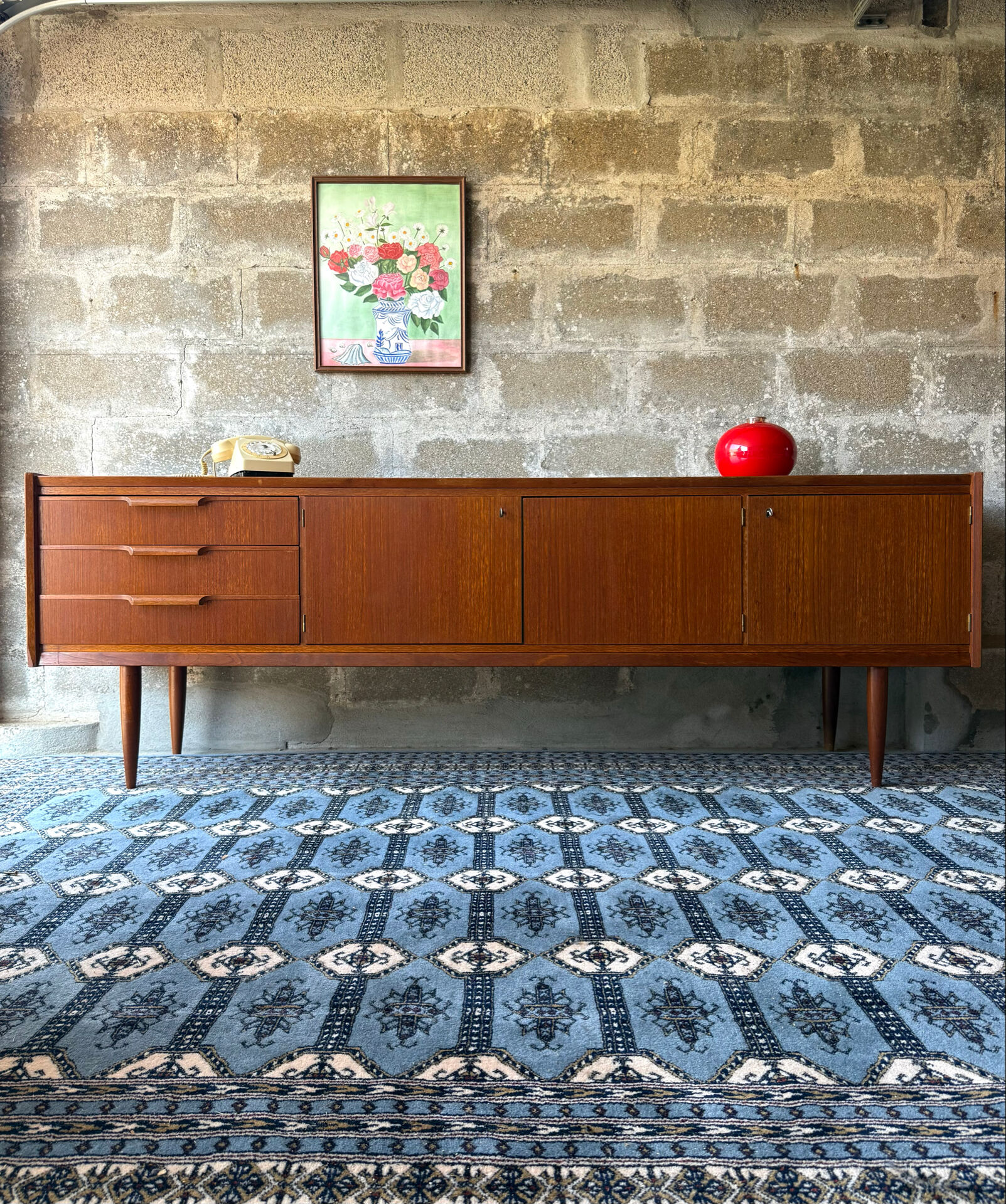 Vintage Scandinavian teak sideboard, 1960.