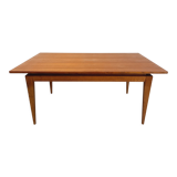 Vintage rustic scandinavian style dining table from 50s 60s in teak and oak