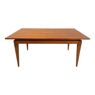 Vintage rustic scandinavian style dining table from 50s 60s in teak and oak