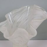 White Murano glass vase, Italy, mouth-blown vintage design