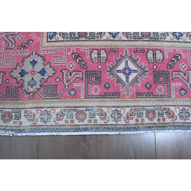 1970s Vintage Persian Handmade Wool Cotton Light Tan Area Rug 285x387