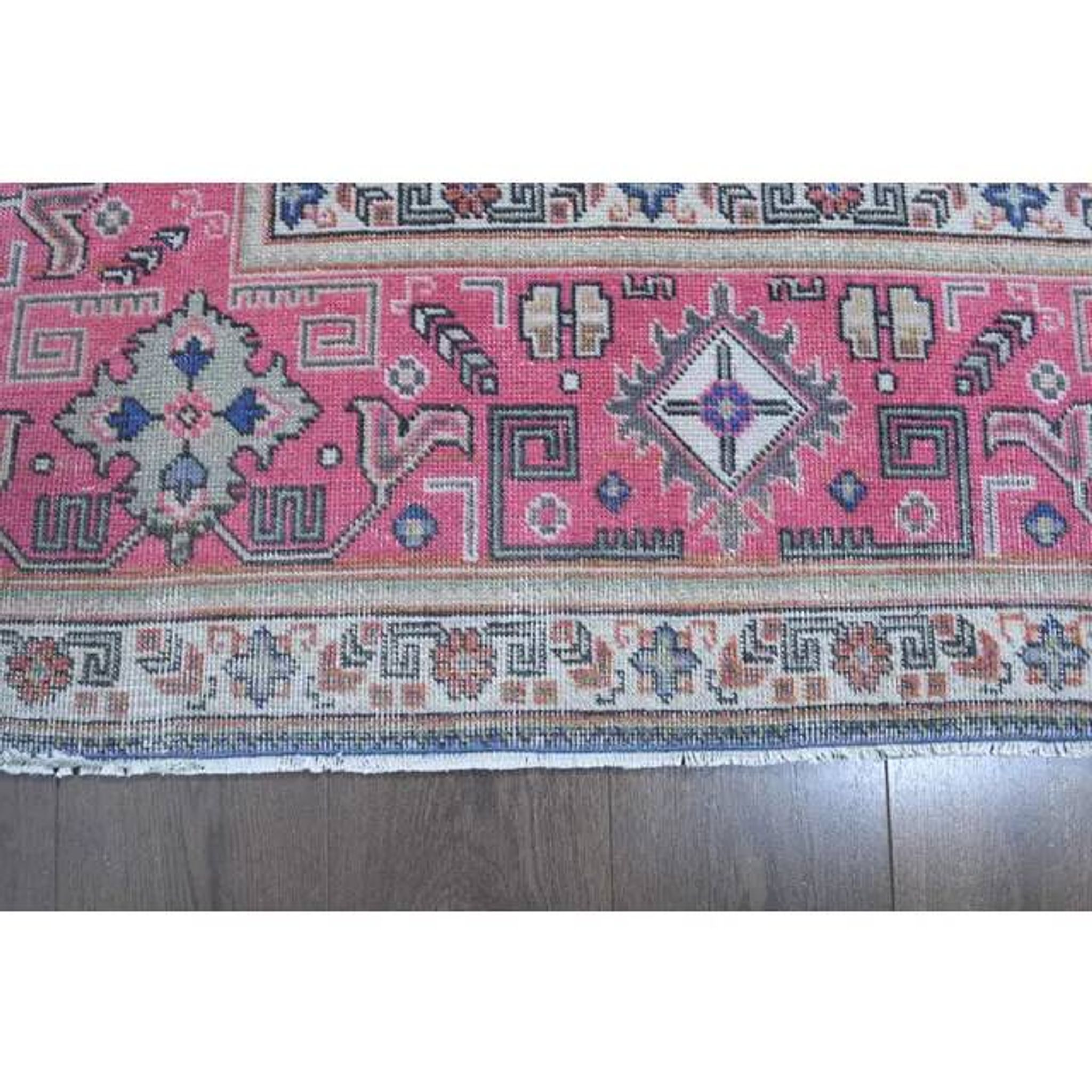 1970s Vintage Persian Handmade Wool Cotton Light Tan Area Rug 285x387