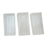 Molded glass ramekins with a toothed décor