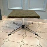 Ottoman vintage chrome and carpet