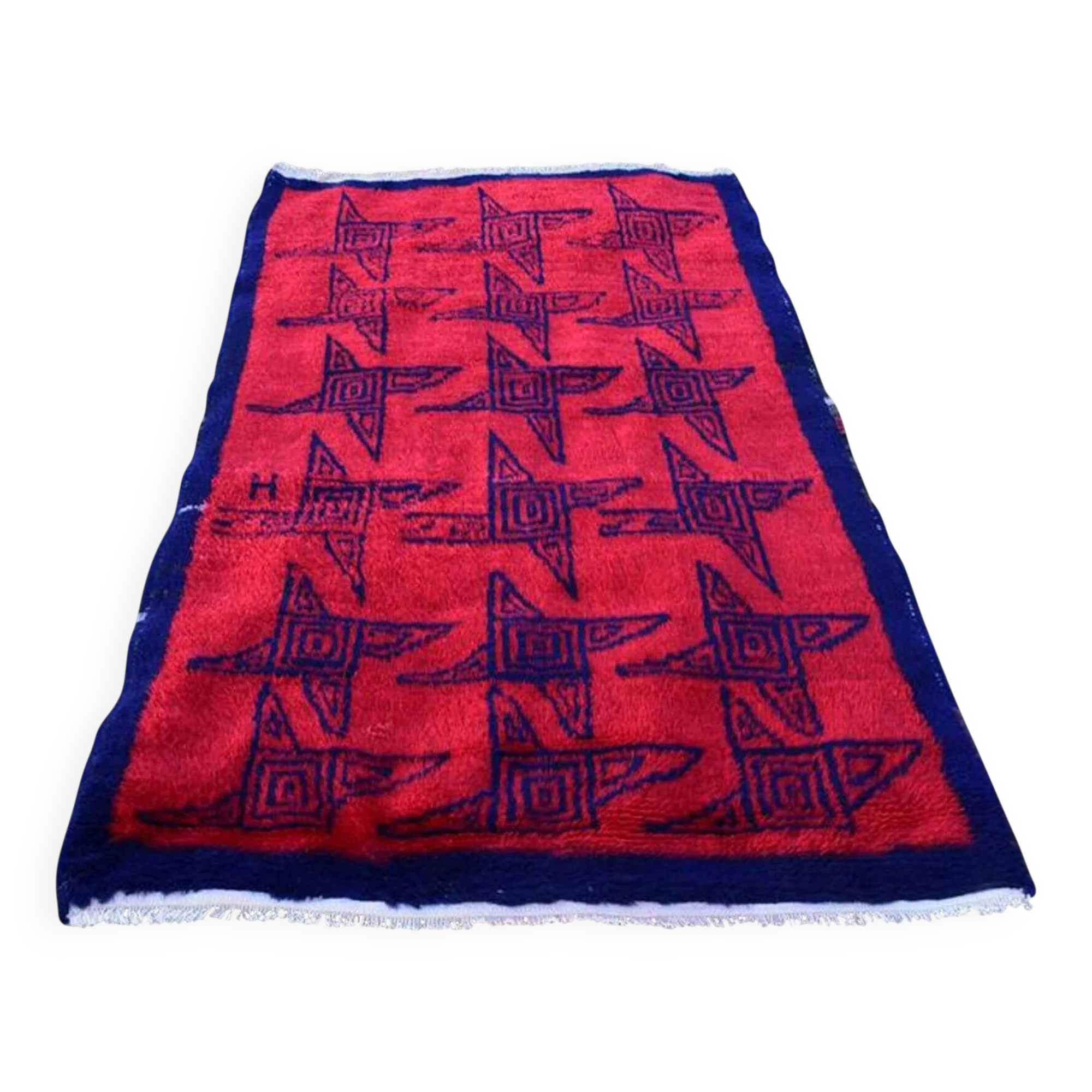 Vintage Turkish handmade rug 114x182 cm