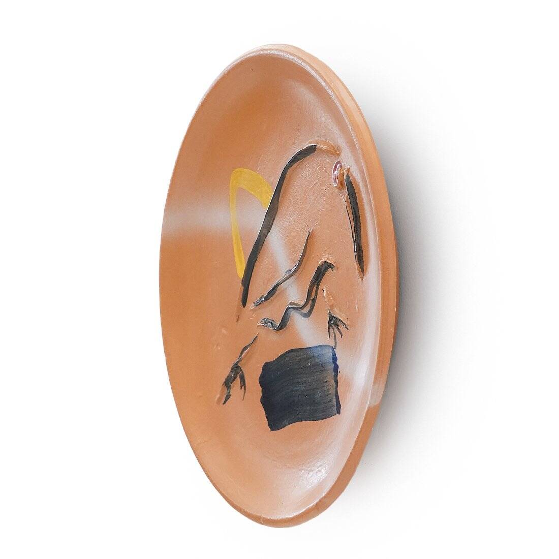 Kiwi Landscape Plate in Ceramic by Sergio Dangelo for Mazzotti Albisola, 1980s