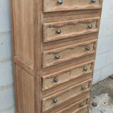 Meuble semainier commode chêne brut style louis xv