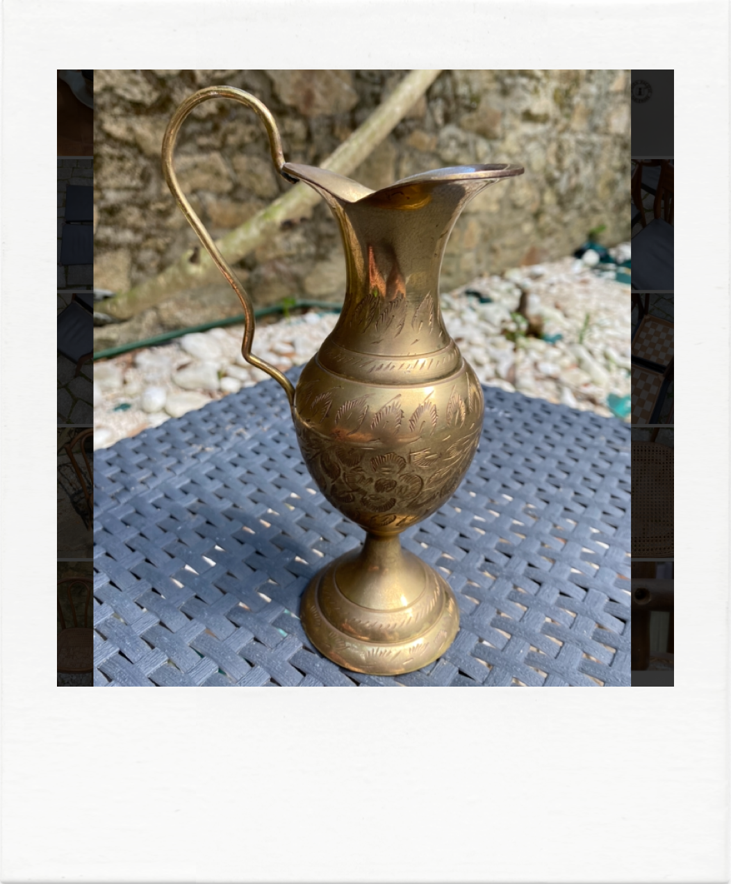 Small engraved brass jug