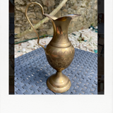 Small engraved brass jug