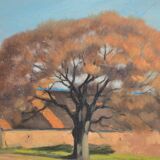 Claude PALLOT (1901-1987) "The hamlet" oil on panel signed