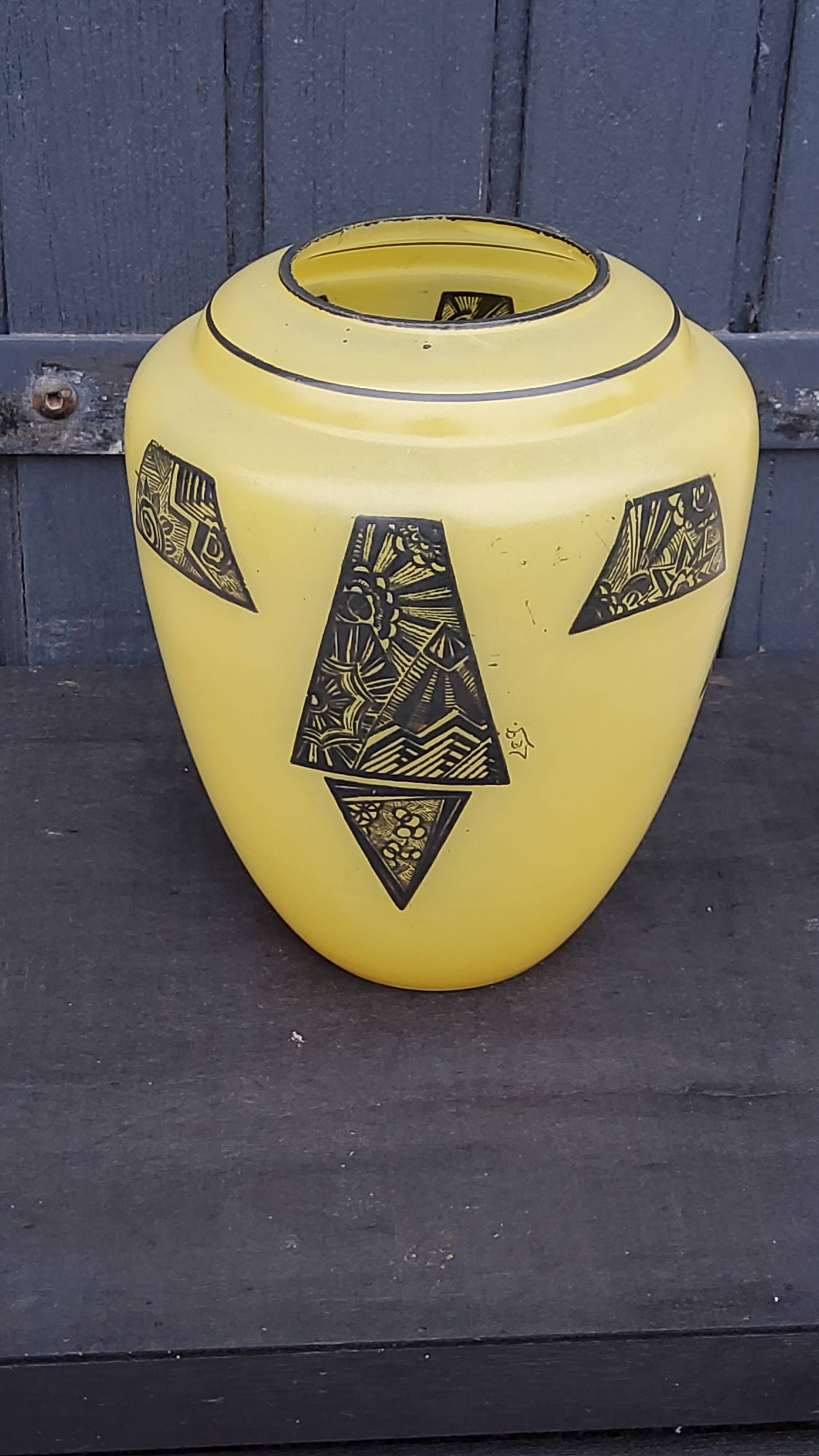 Art deco glass vase signed Legras from the 1930s