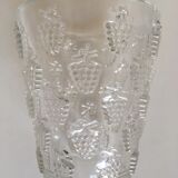 Crystal Lalique vase with grapes décor Malaga 1937