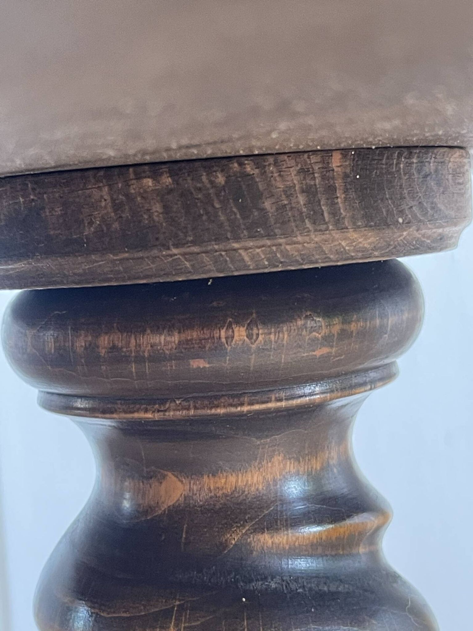 Turned wooden side table
