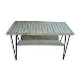 Metal painted rattan coffee table 37 X 76 height 49 cm