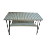 Table basse rotin peint métal 37 X 76 hauteur 49 cm