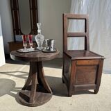 Antique oak storage chair