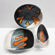 Rare set of three Elchinger Atelier ceramic bowls. France, 1950.