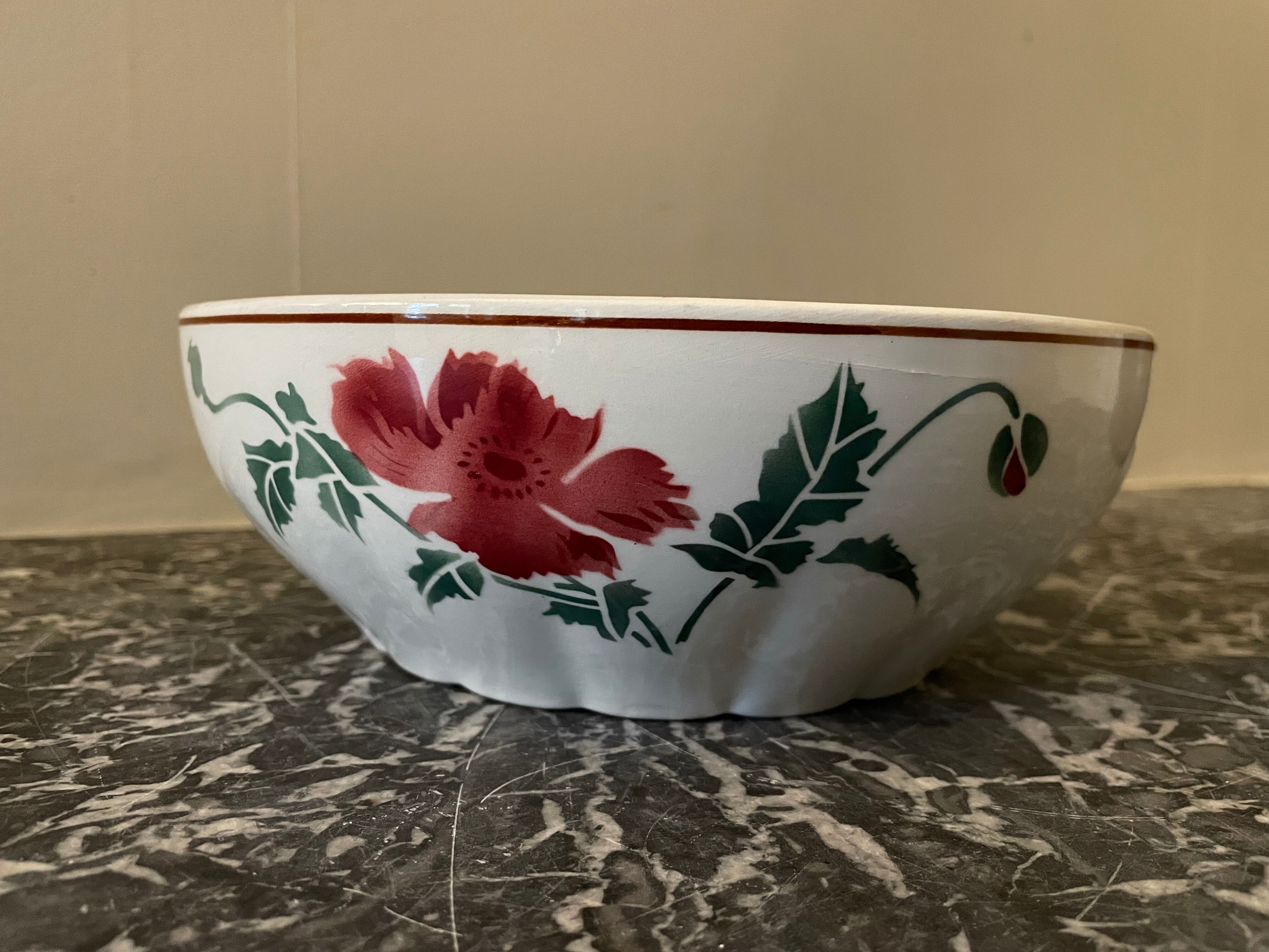 Salad bowl "HBCM, Montereau, France" diam 21 cm