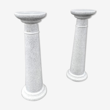Pair of Bassano ceramic columns
