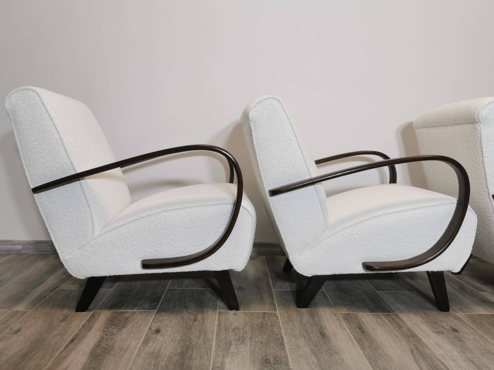 Set de 3 fauteuils par Jindrich Halabala, 1940s