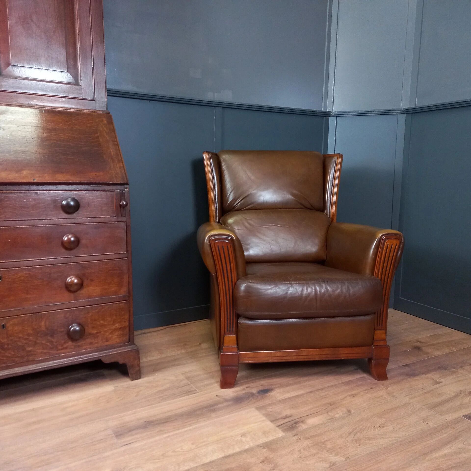 Sheepskin Art Deco club armchair