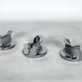 Mid-century modern set of three chrome plastic coat hangers Olaf Bohr 1960s