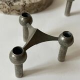 Stoff Nagel designer candlestick in genuine chrome-plated metal, Denmark 1970