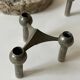Stoff Nagel designer candlestick in genuine chrome-plated metal, Denmark 1970