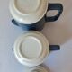 Teapot and milk jug, selfish, stackable. Sarreguemines. 1980s.