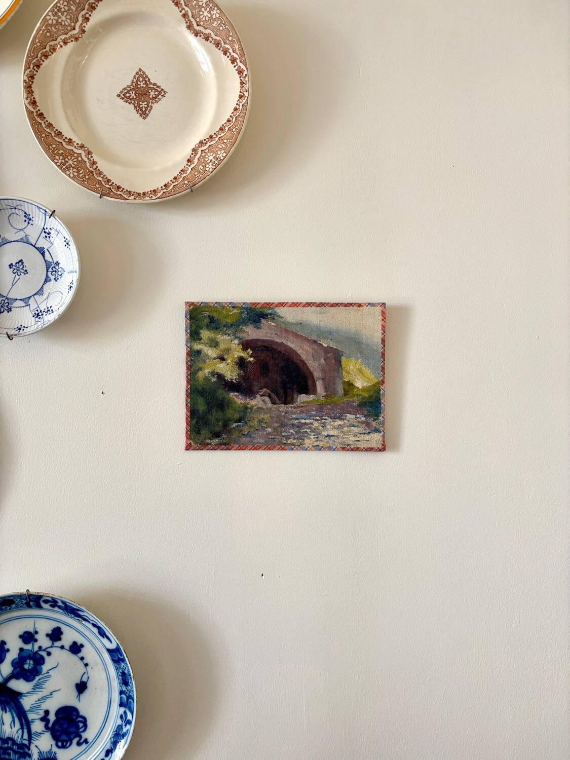 Peinture à l'huile sur toile "Maison et forêt" n°12