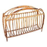 Wicker newspaper rack, Scandinavian style, Denmark, 1970s