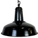 Lampe à suspension industrielle en émail gris foncé français, années 1960